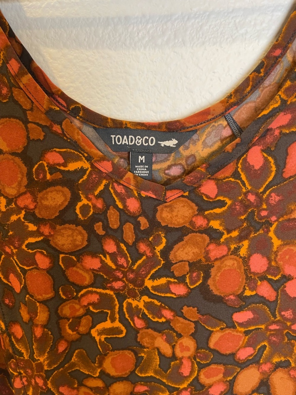 Floral A-Line Sundress in Rust and Olive - Picture 3 of 7